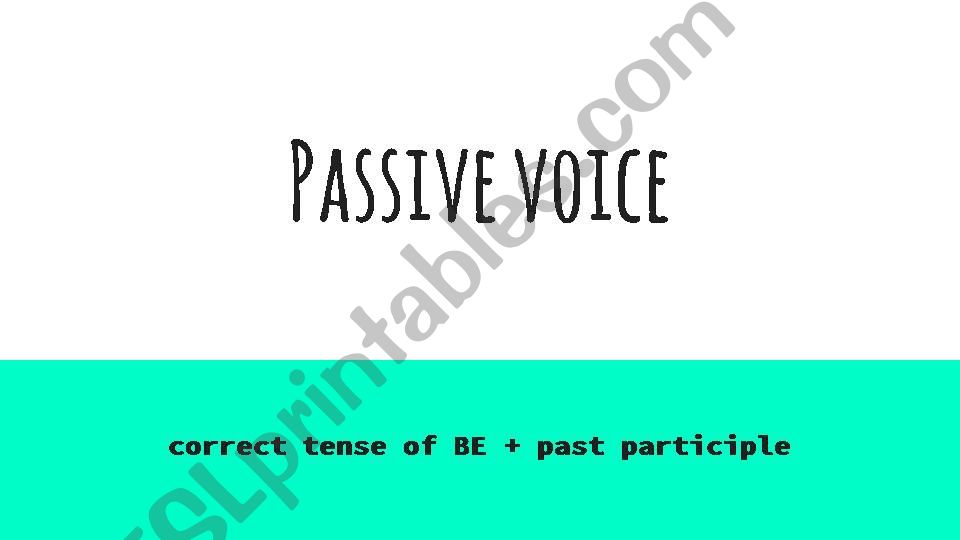 Passive voice powerpoint