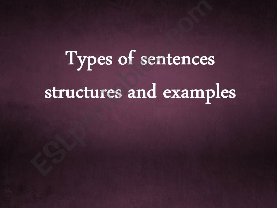 Kinds of sentences powerpoint