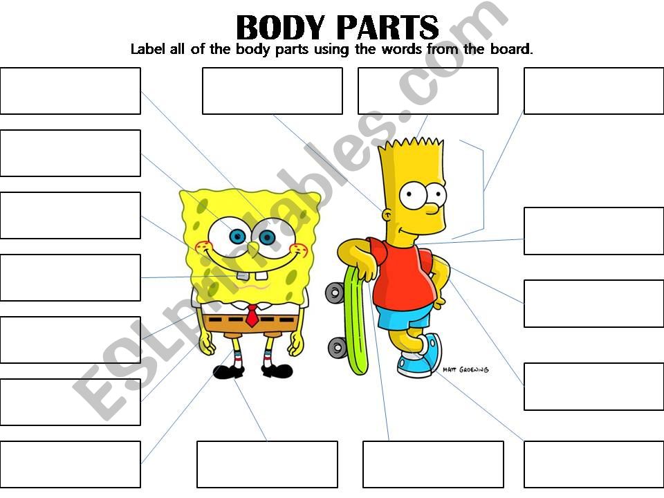 Body Parts Spongebob powerpoint