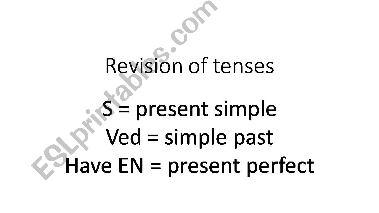 Revision of tenses  powerpoint