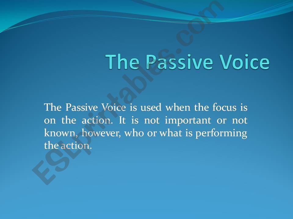 Tha Passive Voice powerpoint