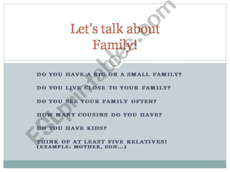 Lets talk about family powerpoint
