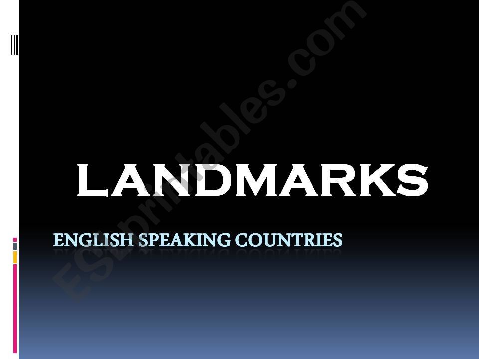 English speaking countries landmarks