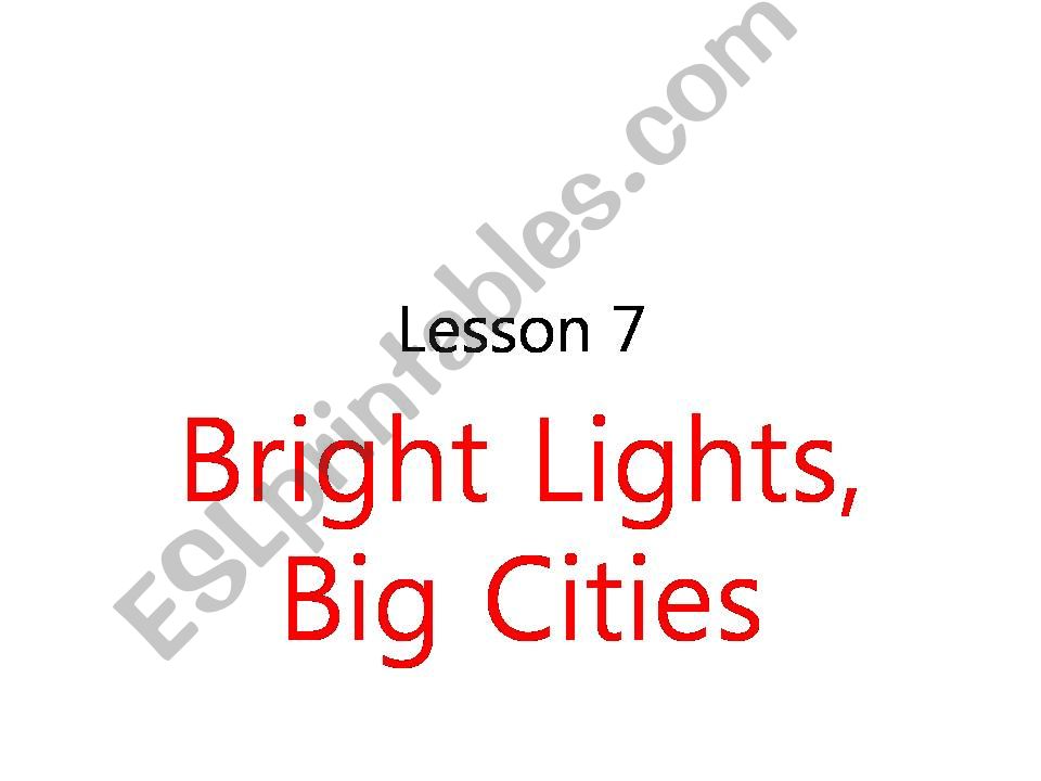 Bright lights and big city powerpoint