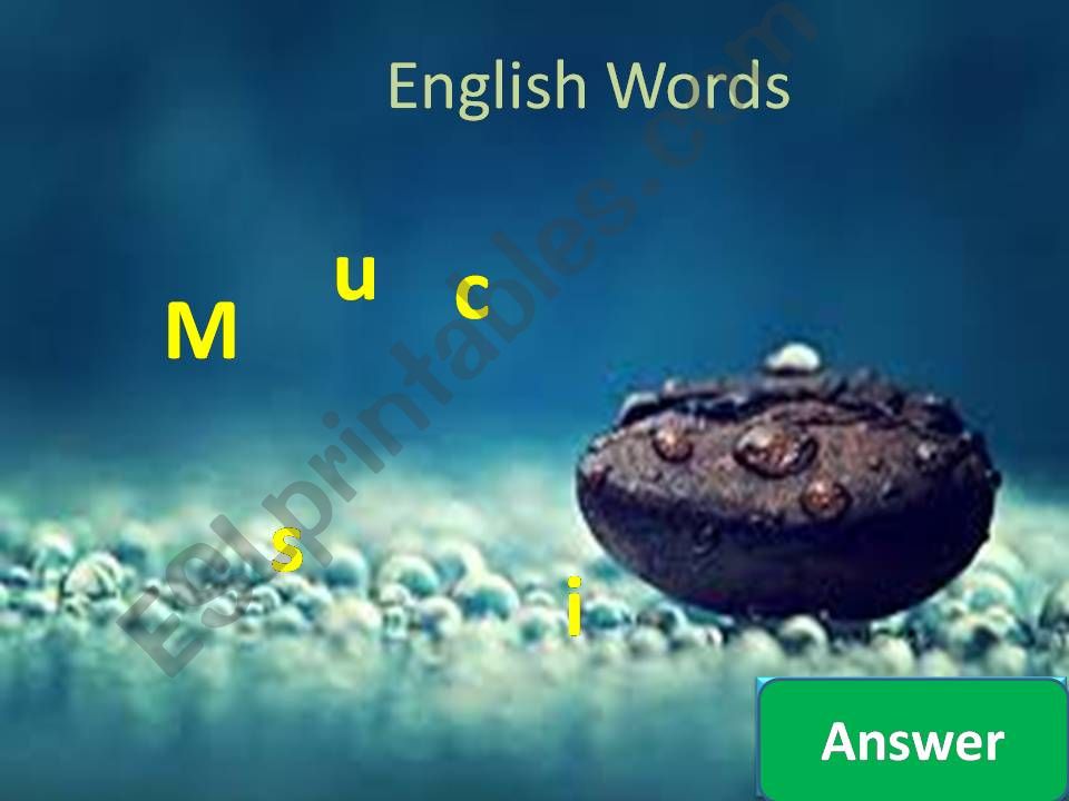 English words game powerpoint