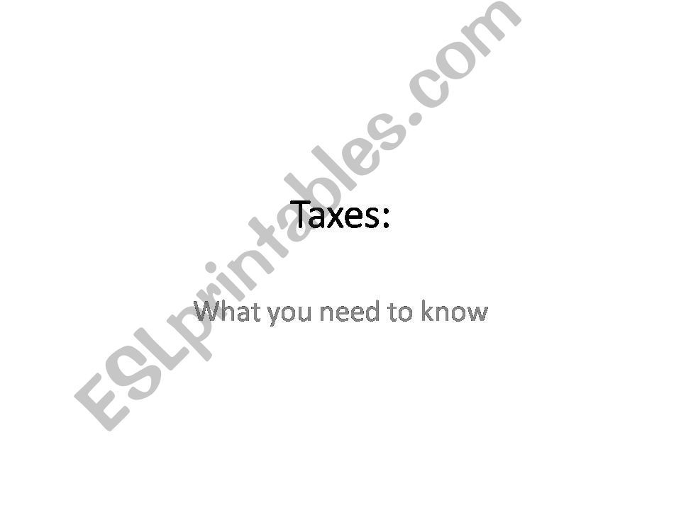 Taxes powerpoint