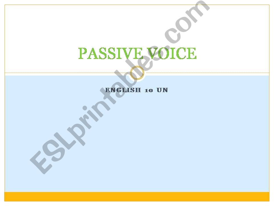 Passive Voice powerpoint