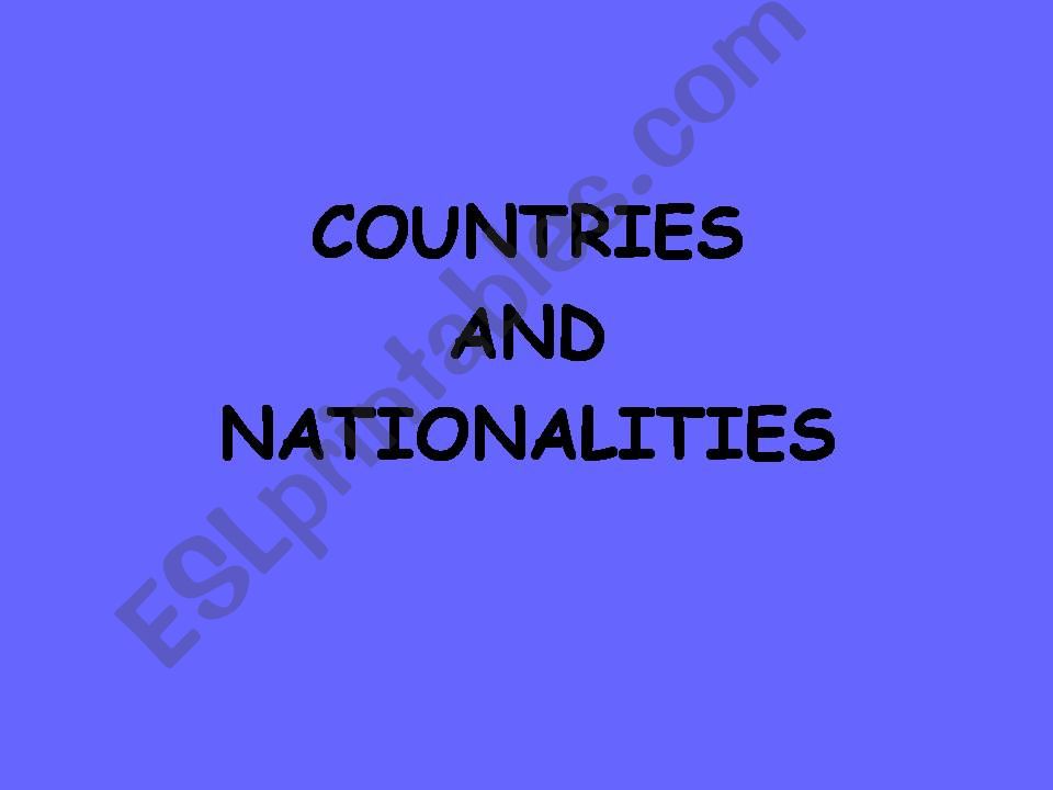 Nationalities & country powerpoint