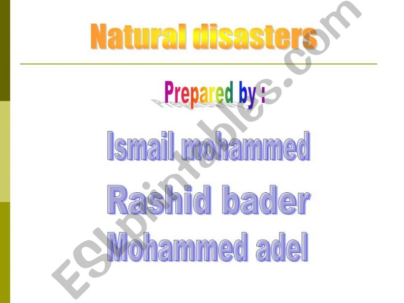 Natural disasters powerpoint