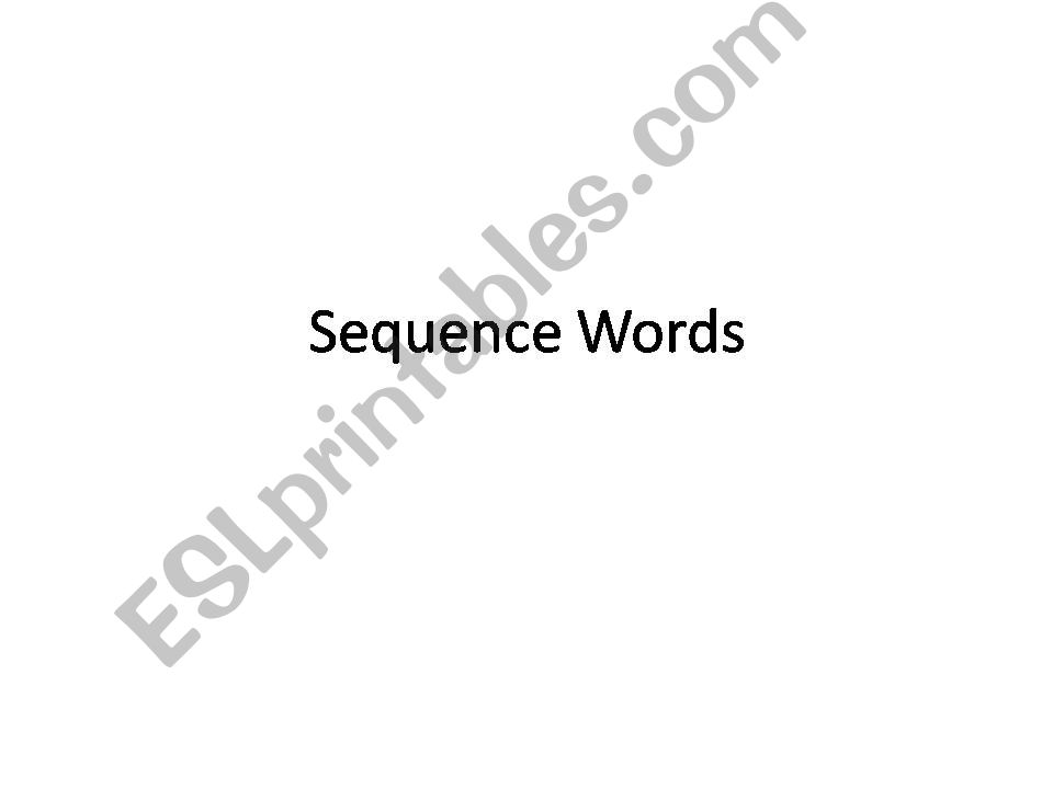 Sequence Words powerpoint