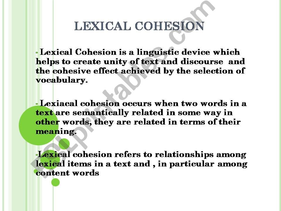 lexical cohesion powerpoint