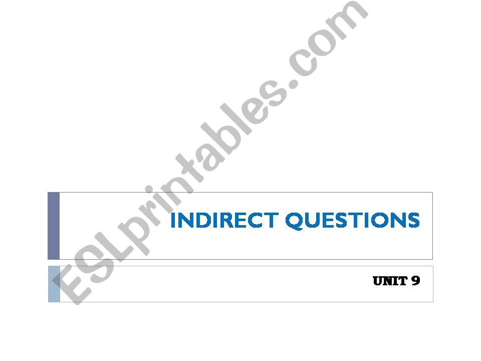 Indirect questions powerpoint