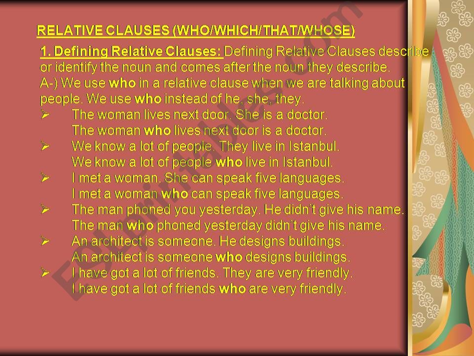 RELATIVE CLAUSES powerpoint