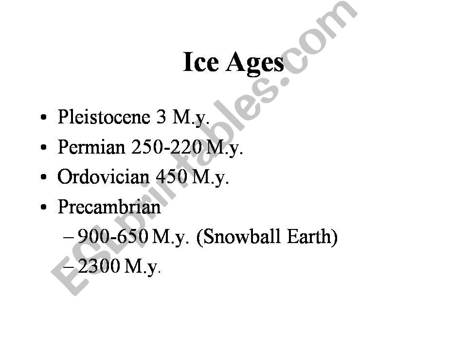 Ice ages powerpoint