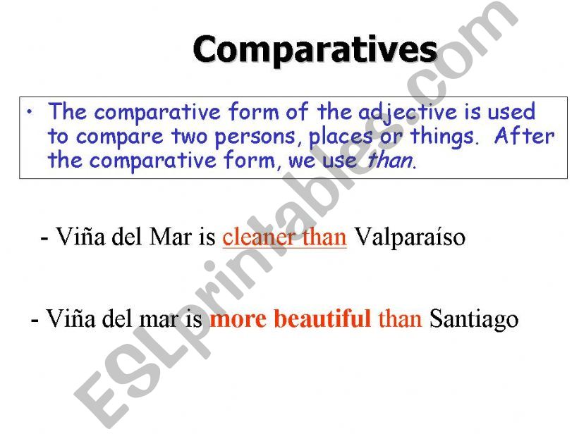 ESL - English PowerPoints: Comparatives And Superlatives