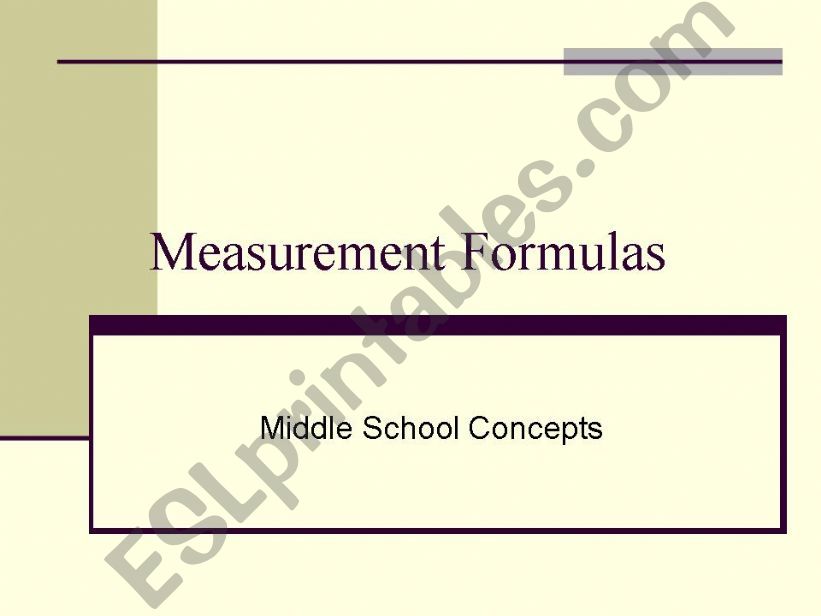 Measurement Formulas powerpoint