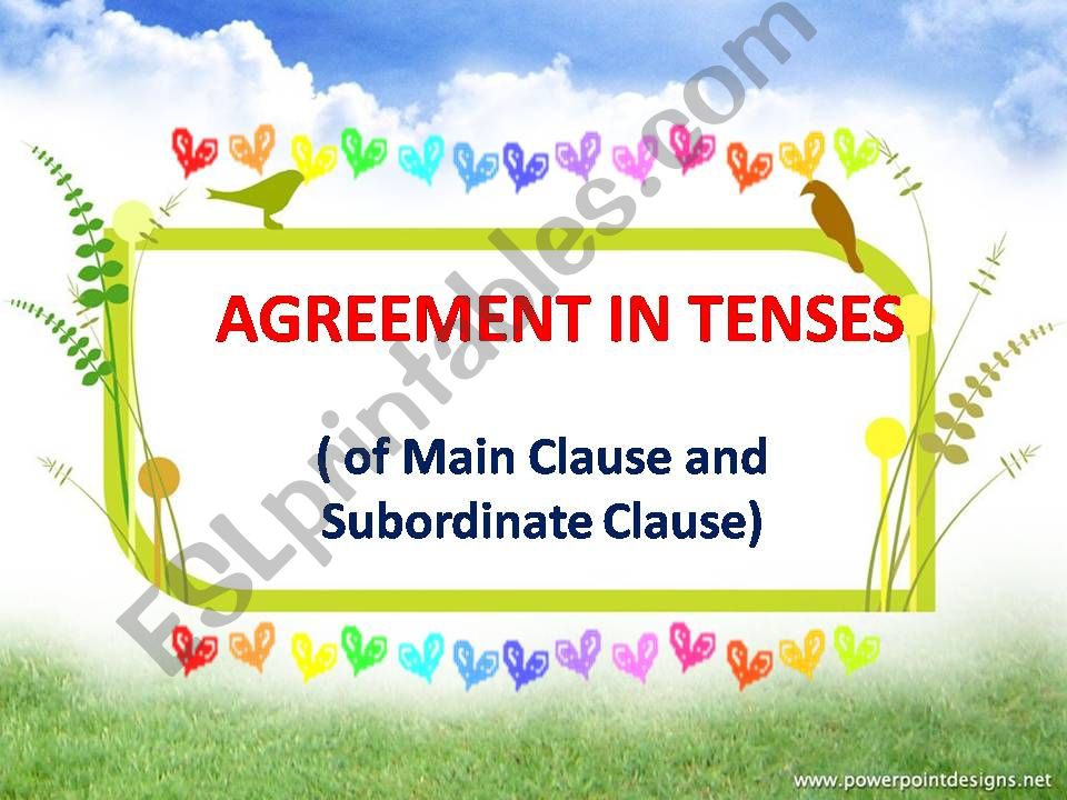 Agreement in tenses powerpoint
