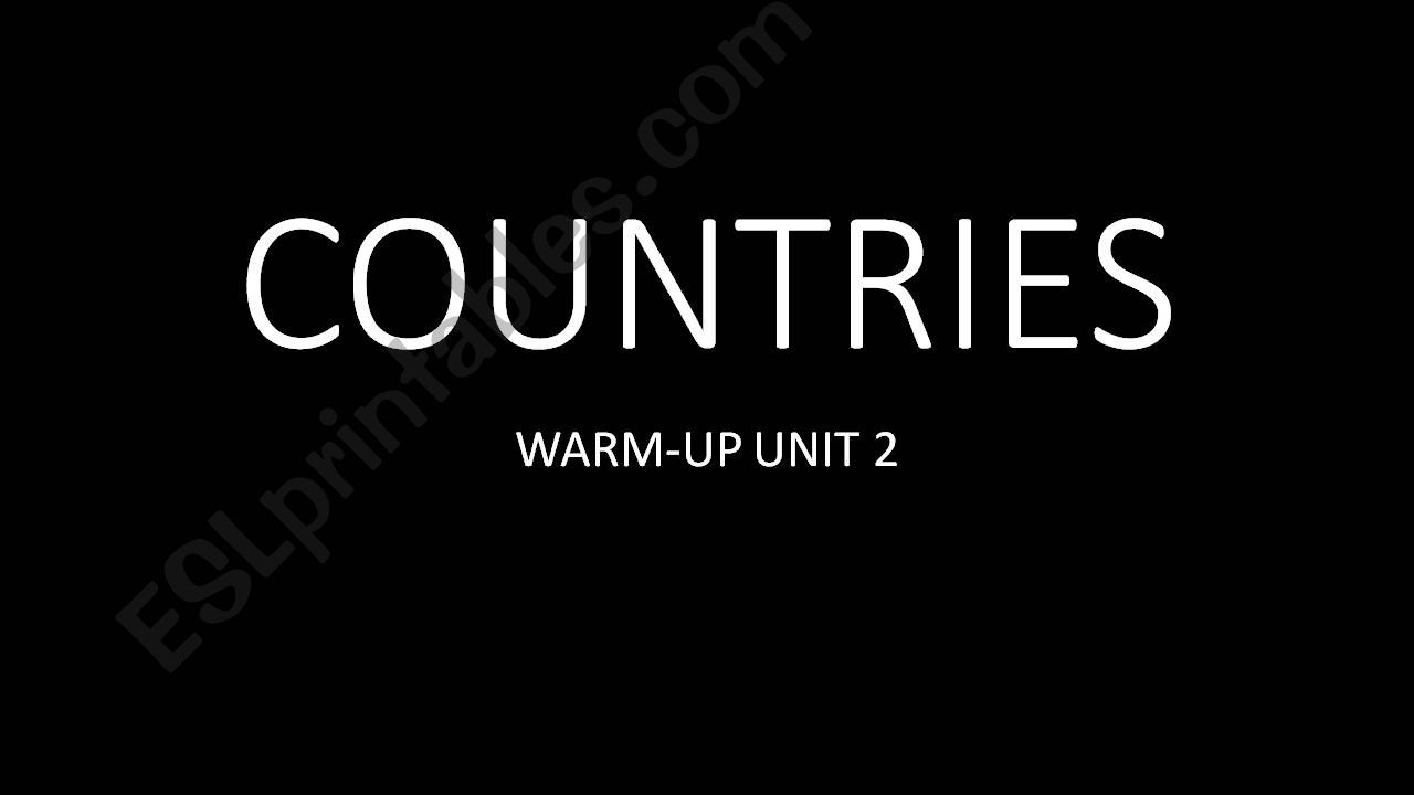 Warmer for Countries Lesson powerpoint