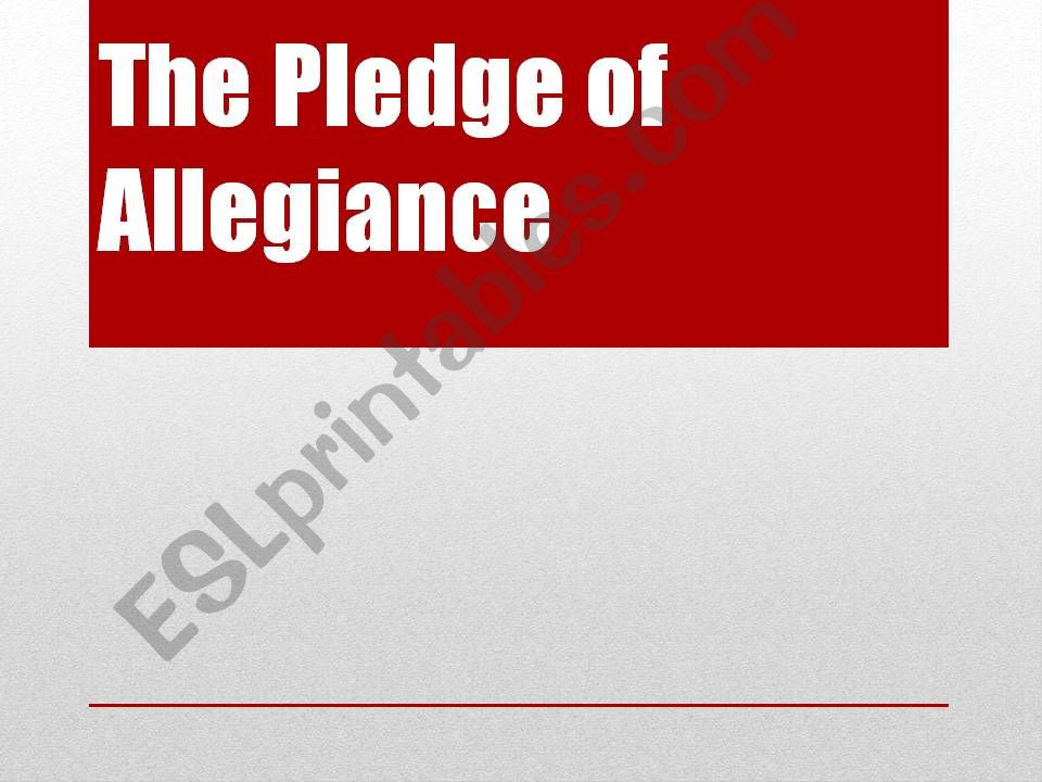 The Pledge of Allegiance Vocabulary