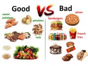 English powerpoint: good food vs bad food