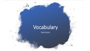 English powerpoint: Vocabulary -  Synonyms