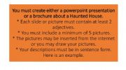 English powerpoint:  Adjectives: Haunted House
