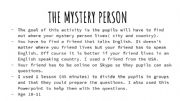 English powerpoint: Who is the mystery person