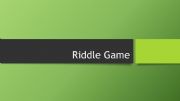 English powerpoint: Riddle Game