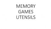 English powerpoint: Memory Game for Utensils