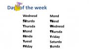 English powerpoint: Days of the week and Month