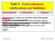 English powerpoint: entertainment, celebrations and holidays