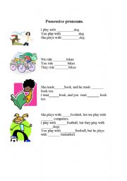 Possessive Pronouns Worksheets