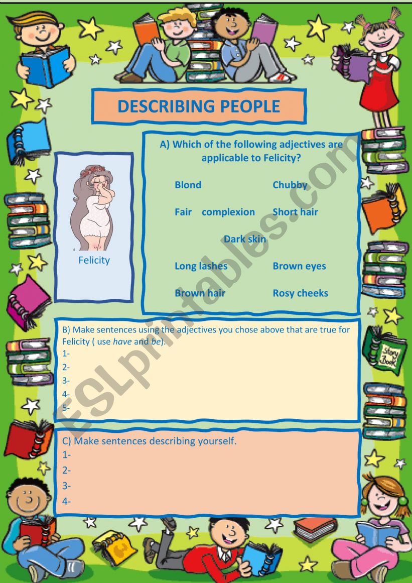 Describing People ESL Worksheet By Mjconti Gmx Es