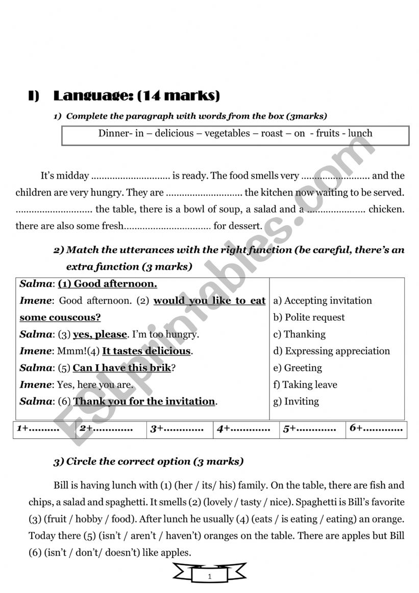 Test N2 7th Form ESL Worksheet By Dlink2020