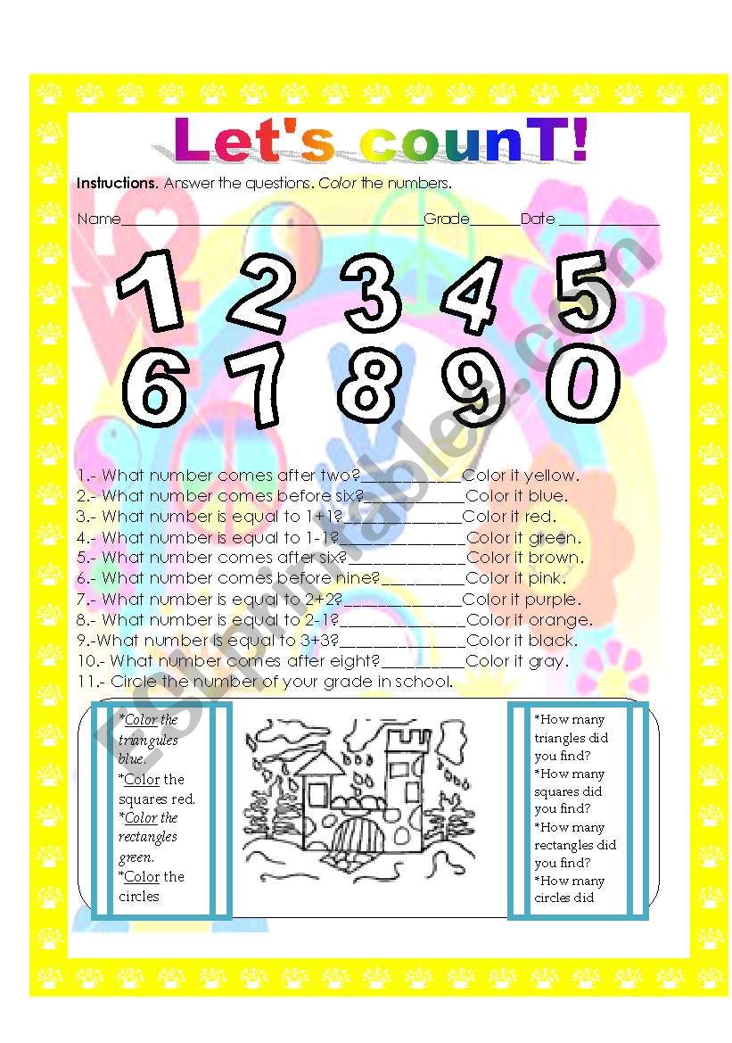 Lets Count Esl Worksheet By Libertad