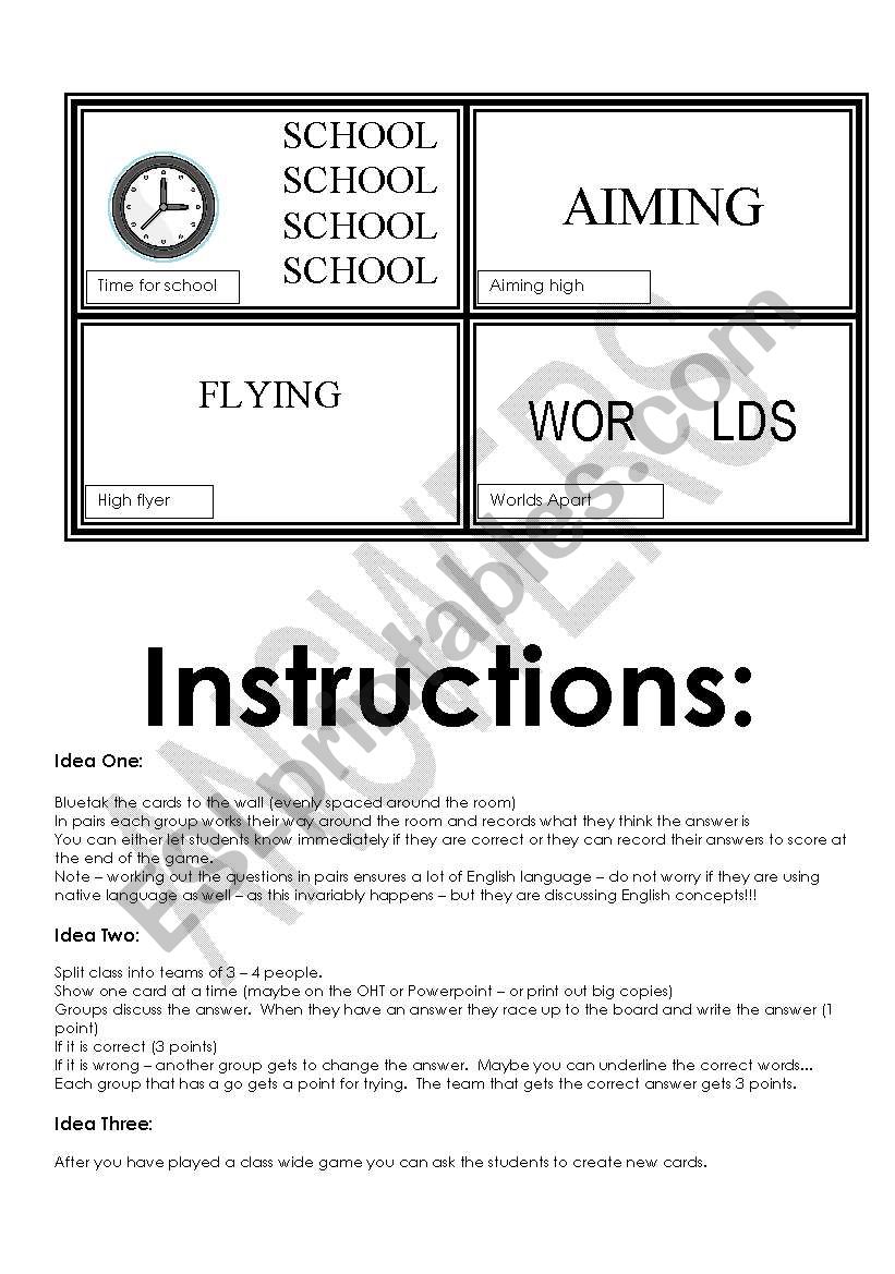 Instructions for dingbats games free