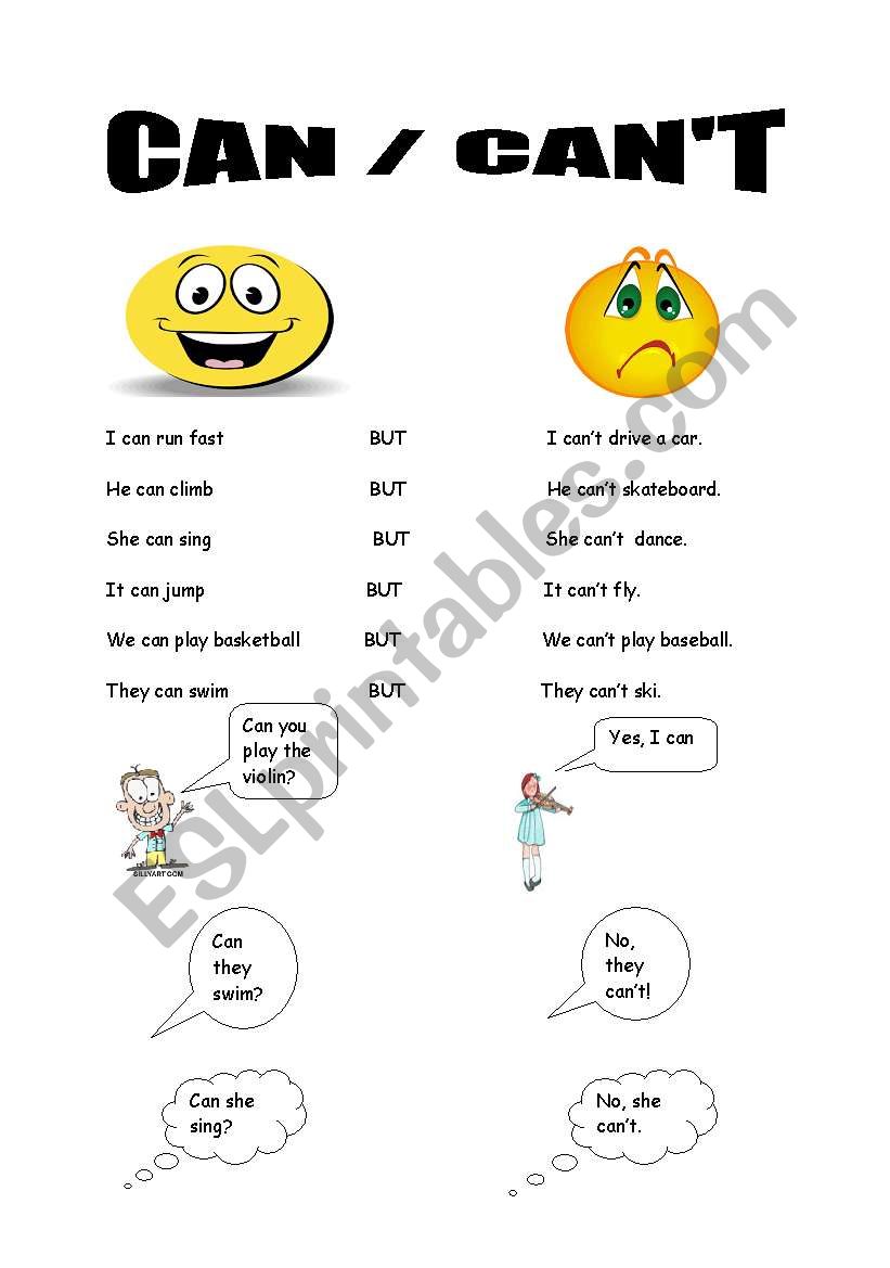 english-worksheets-can-can-t