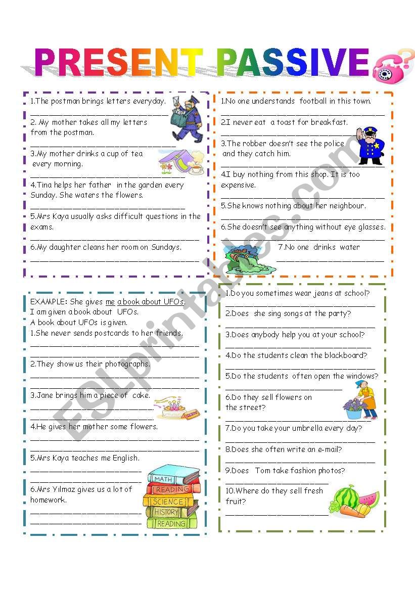 Contoh Passive Voice Simple Present Continuous Tense Worksheet Imagesee