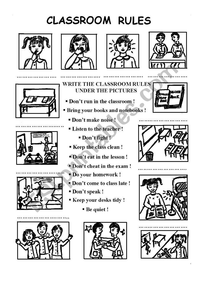  classroom Rules ESL Worksheet By Chance