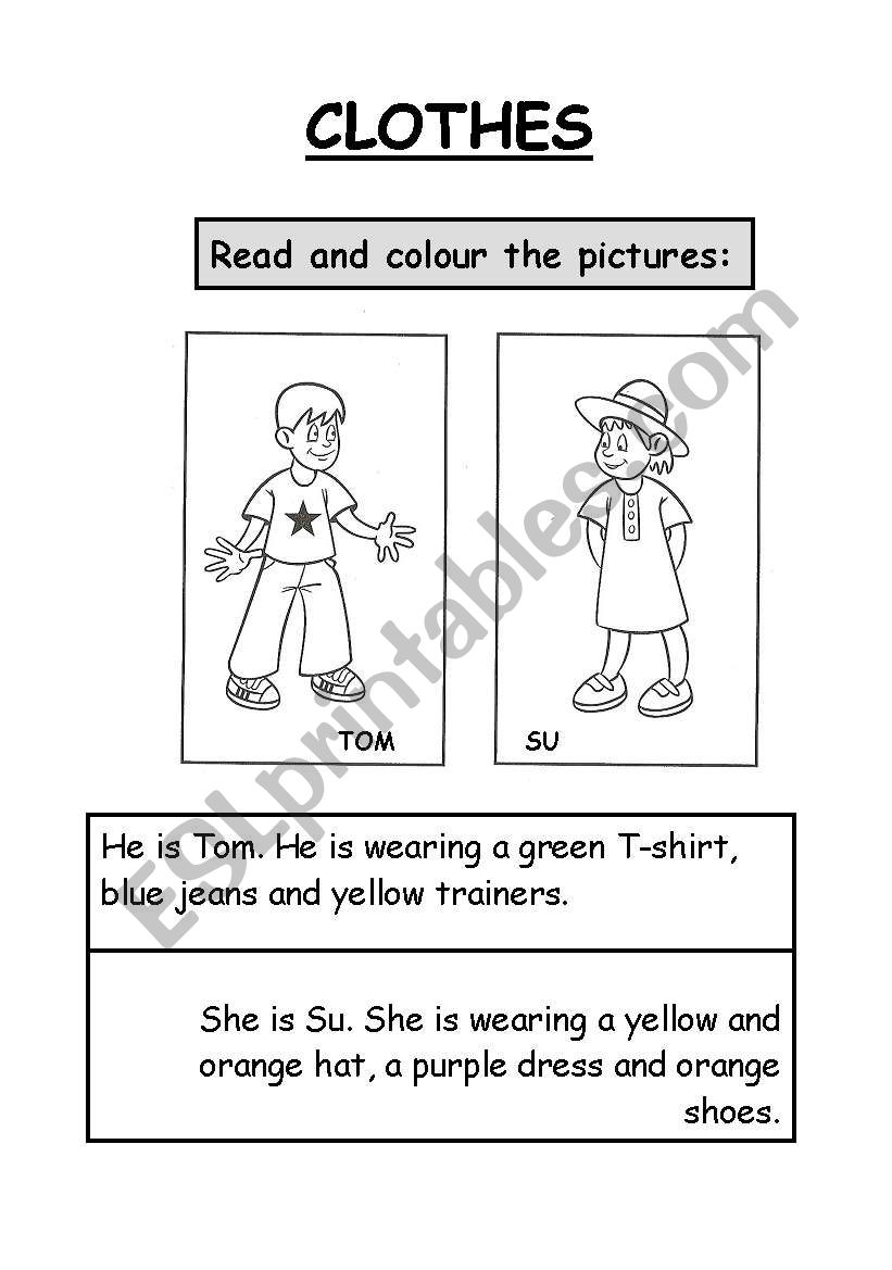 What Colour Are Their Clothes Lets Colour ESL Worksheet By April11