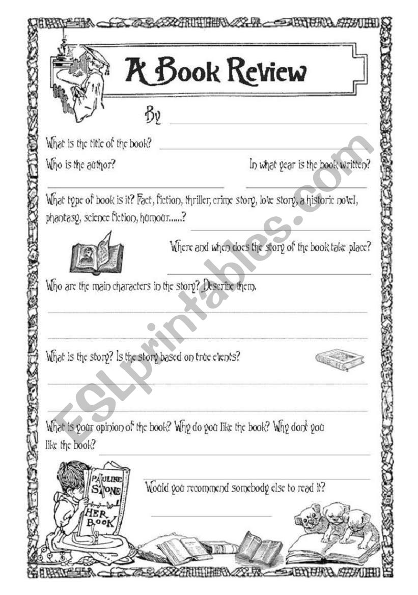 A Book Review ESL Worksheet By Annsophiep