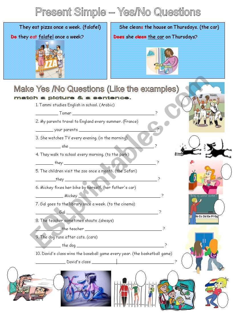 Present Simple Yes No Questions ESL Worksheet By Gilorit