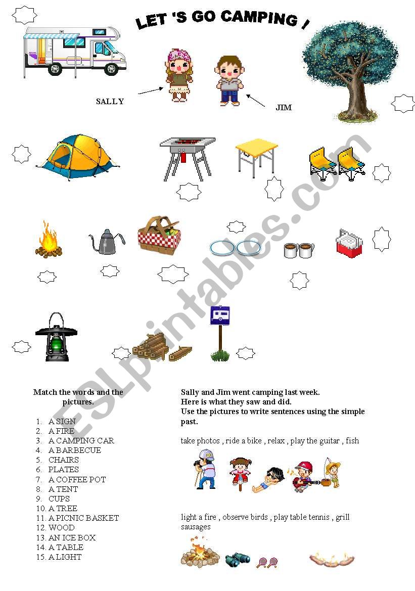 Lets Go Camping ESL Worksheet By Storyteller