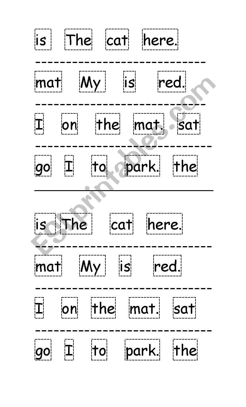 Organize Sentences ESL Worksheet By Pilik78