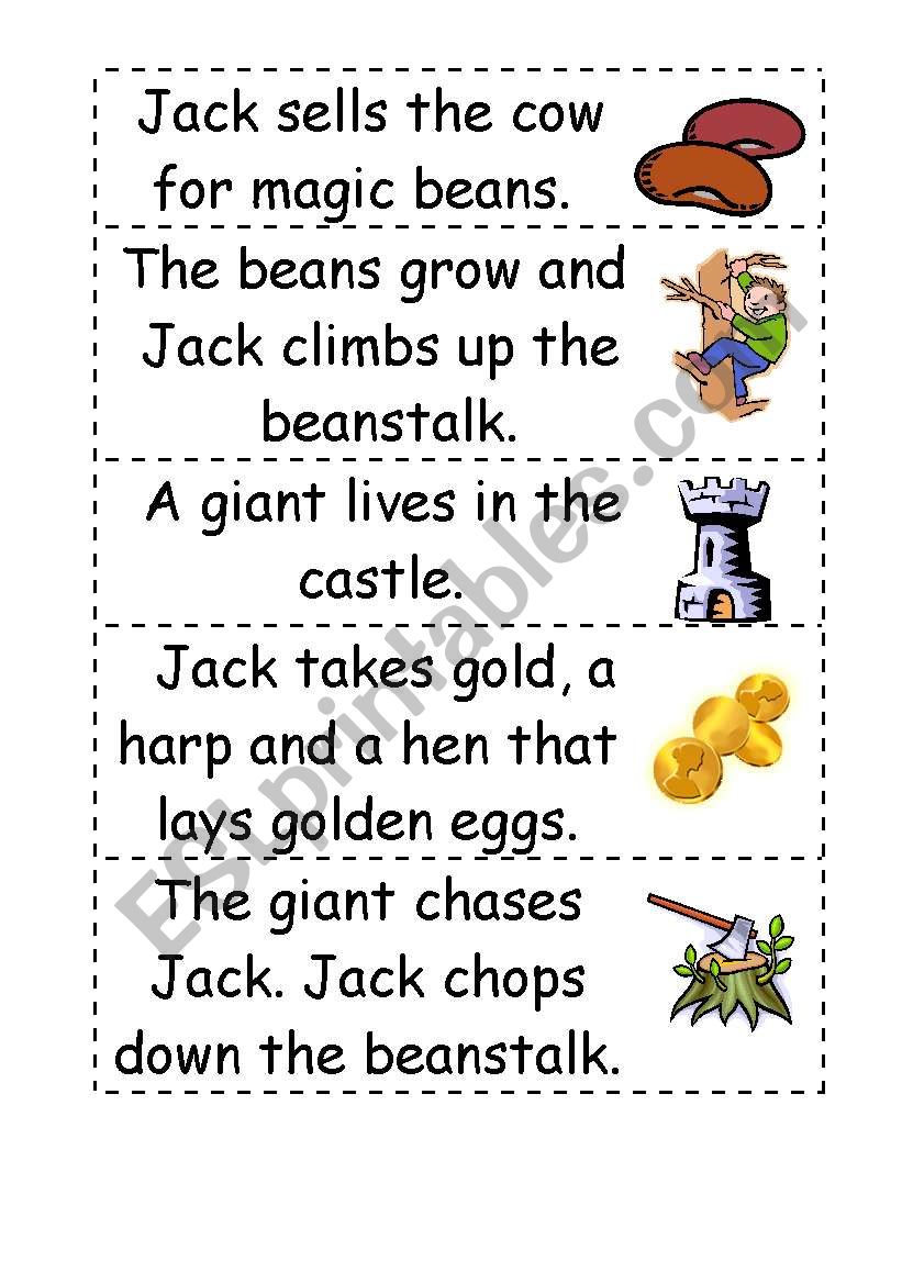 Jack And The Beanstalk Story Word Order ESL Worksheet By Wimbles