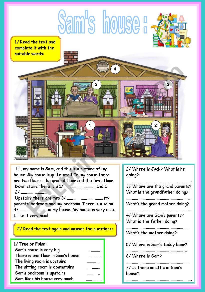 Sams House ESL Worksheet By Ben 10