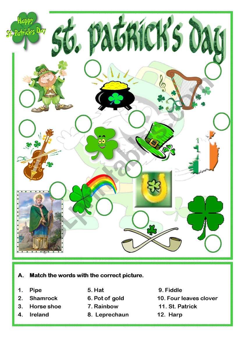 St Patricks Day Esl Worksheet By Isaserra