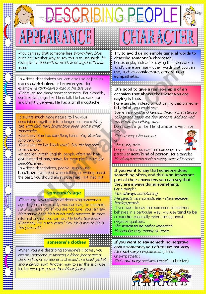  Words To Describe Character Appearance Describing A Character s Appearance 2019 01 08