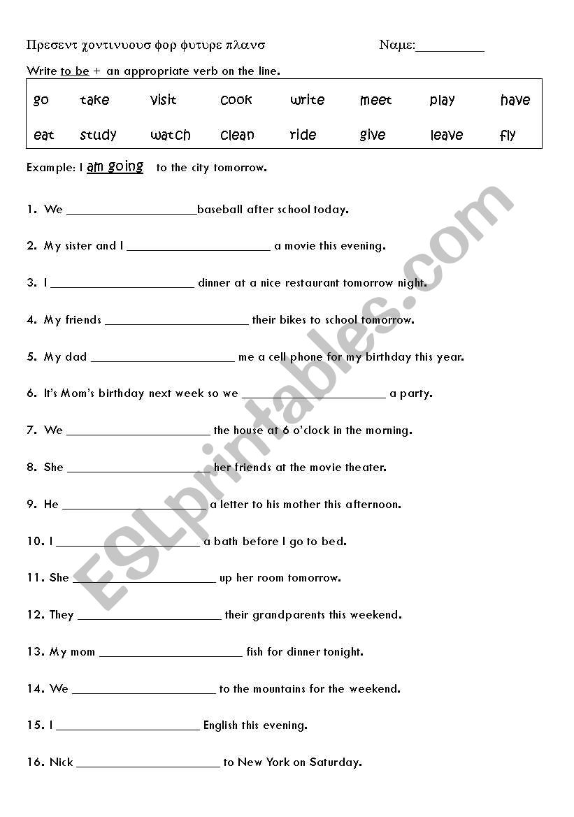 Present Continuous For Future Plans ESL Worksheet By Navillus