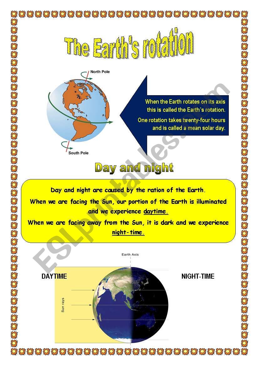 The Earth´s rotation - ESL worksheet by Mariola PdD